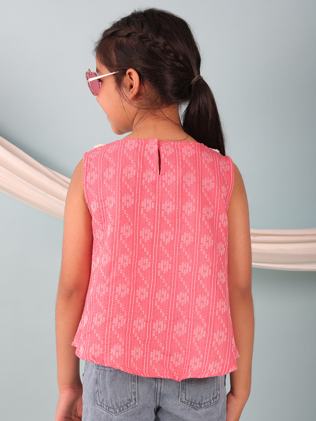 Peach Katha Collared Top