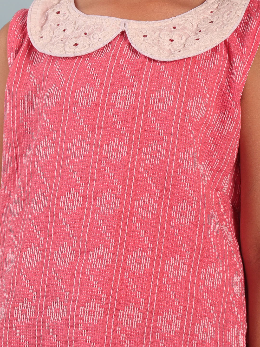 Peach Katha Collared Top