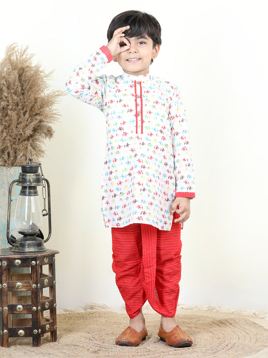 All Over Elephant printed kurta Dhoti
