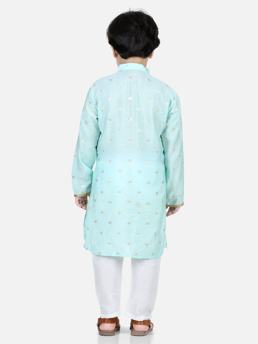 Light Blue Elephant Foil Printed Kurta set