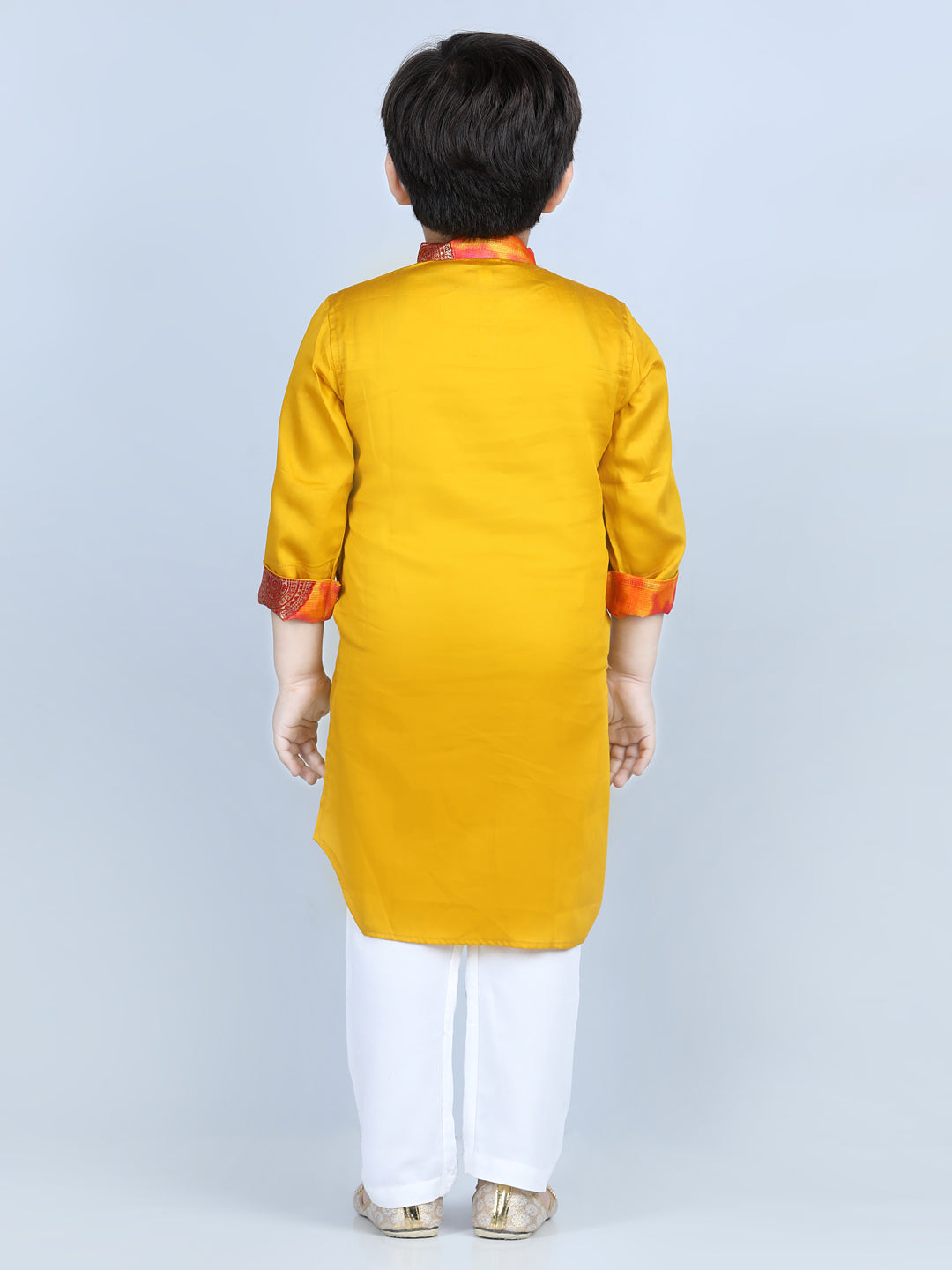Yellow and Pink Patch work Kurta Set