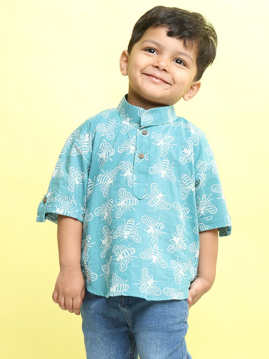 Blue butterfly Printed Shirt