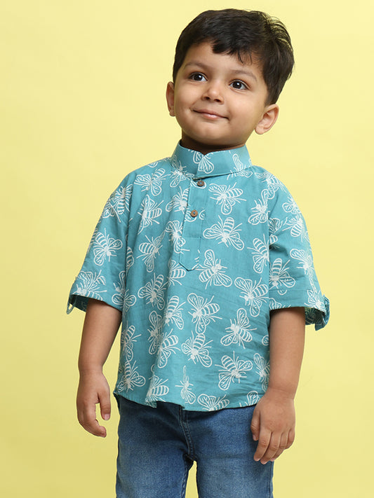 Blue butterfly Printed Shirt