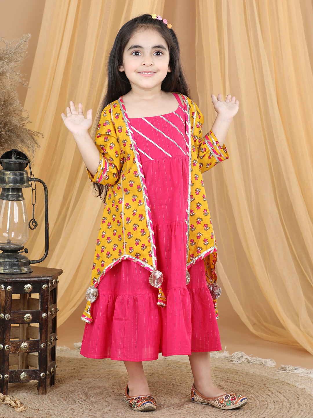 Yellow Pink Jacket Dress