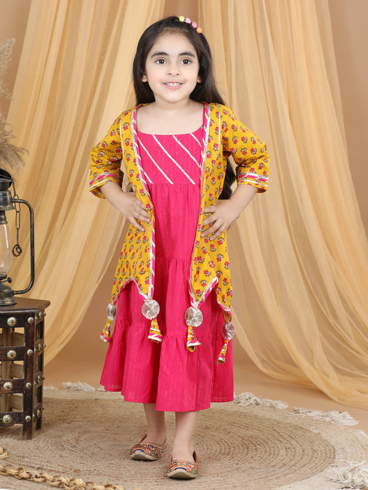 Yellow Pink Jacket Dress