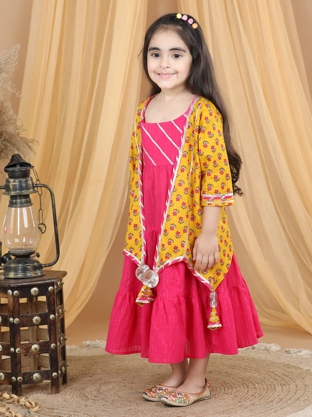 Yellow Pink Jacket Dress