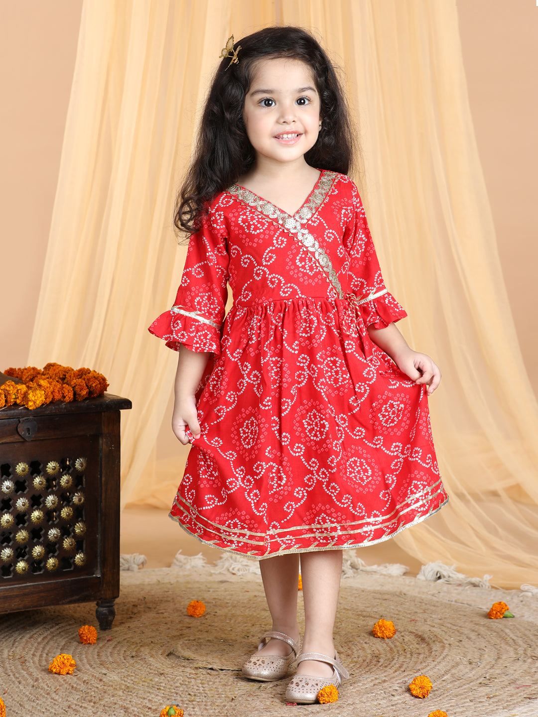 Red Bandez Dress with Lace work