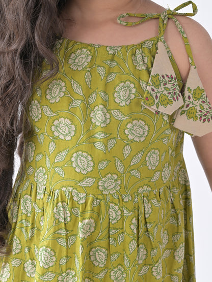 Green Floral  Dress