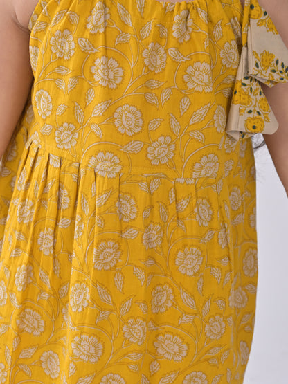 Yellow Floral  Dress