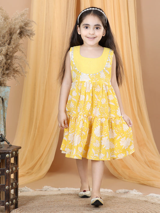 Yellow Floral Printed Dress