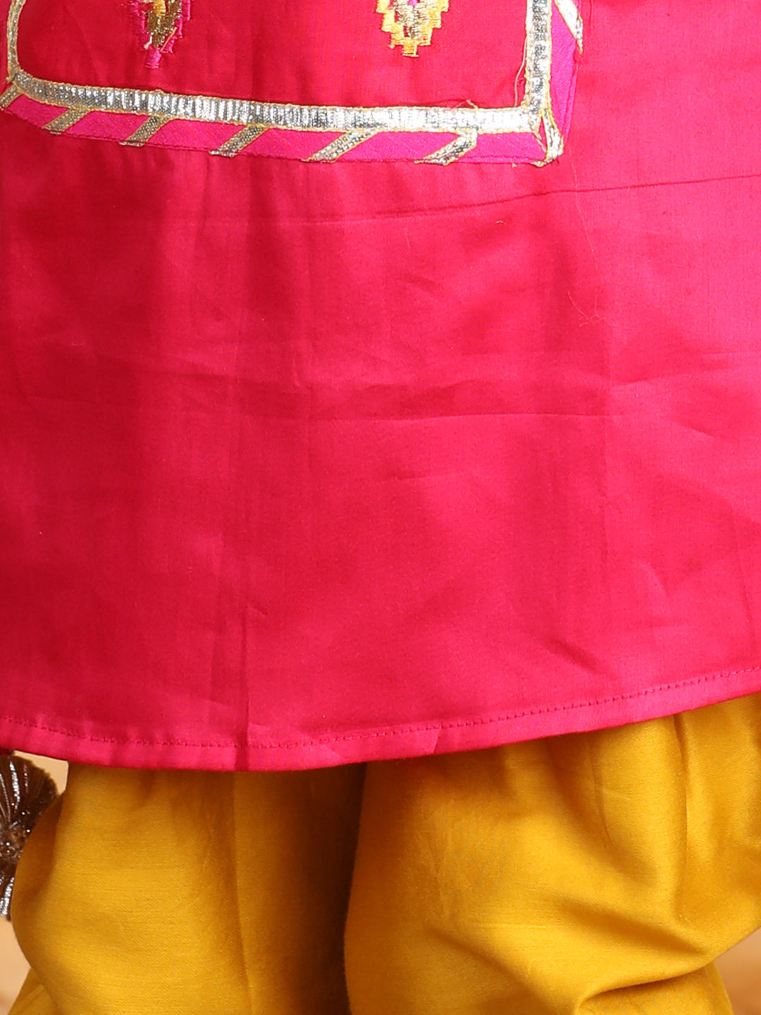 Pink Embroidered Sleeveless kurti with dhoti