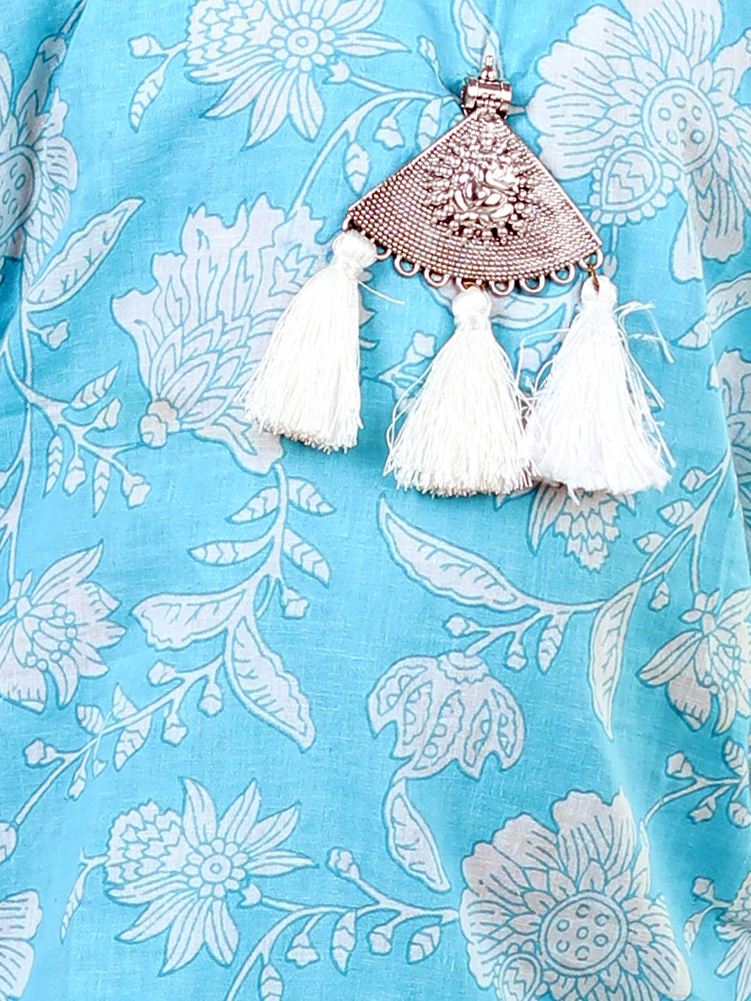 Blue printed Kurti with Dhoti