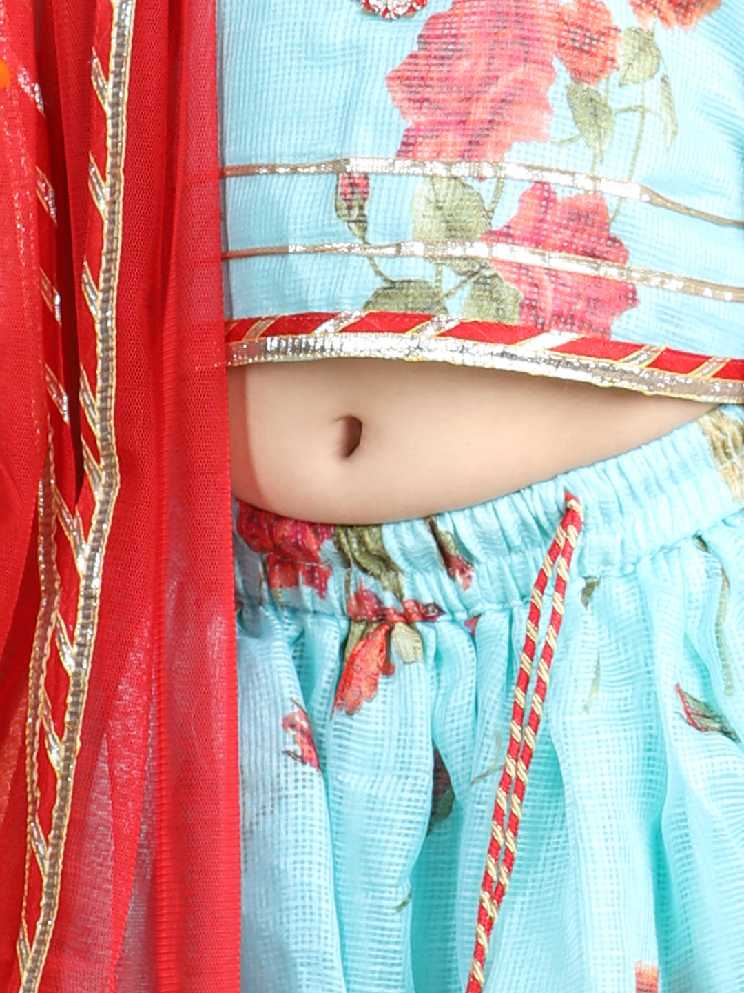 Floral Kota lehenga and top and dupatta