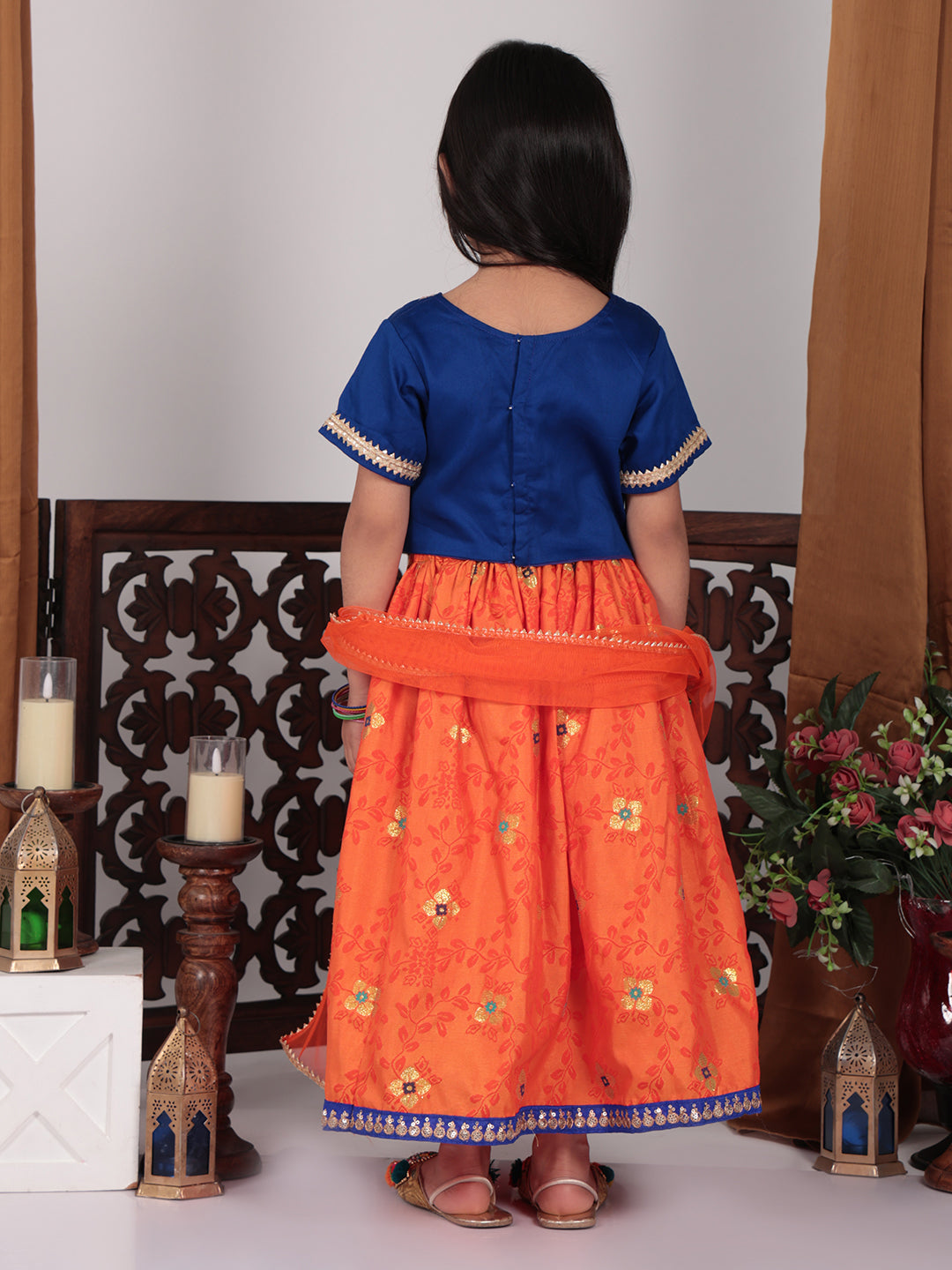 Orange Benarsi Lehenga set