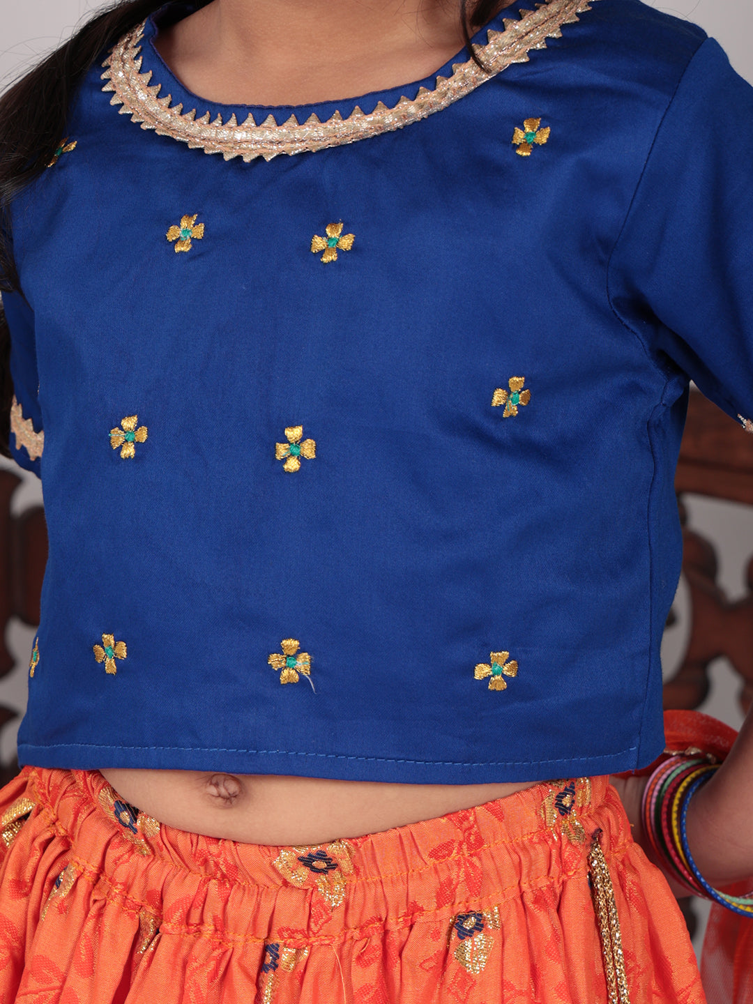 Orange Benarsi Lehenga set
