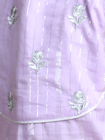 Purple embroidered Kurti set