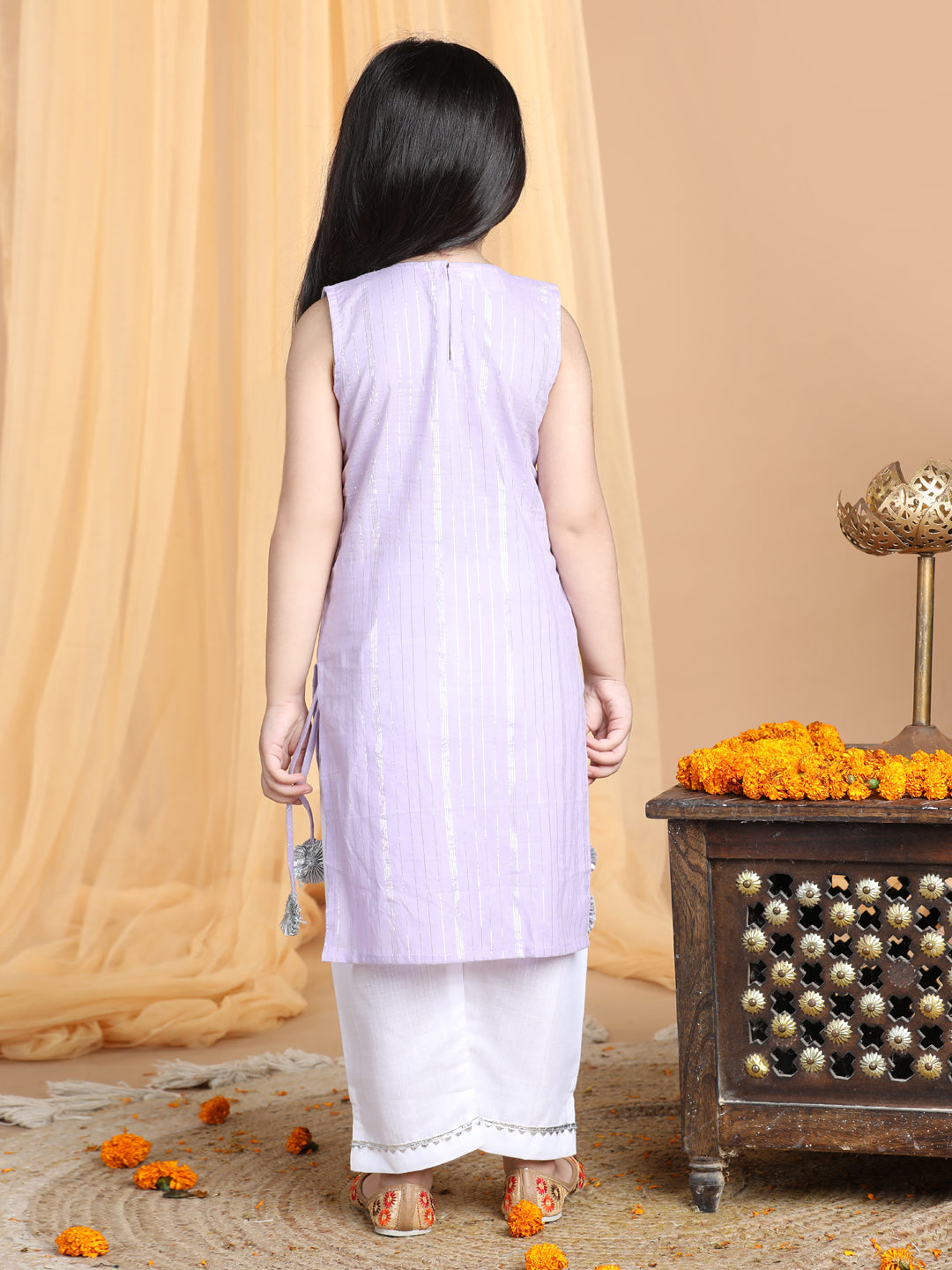Purple embroidered Kurti set