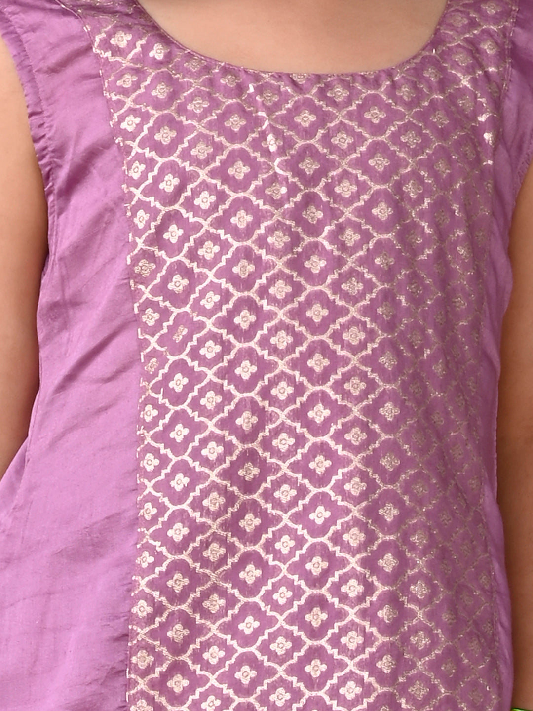 Purple jacquard Kurti with pant