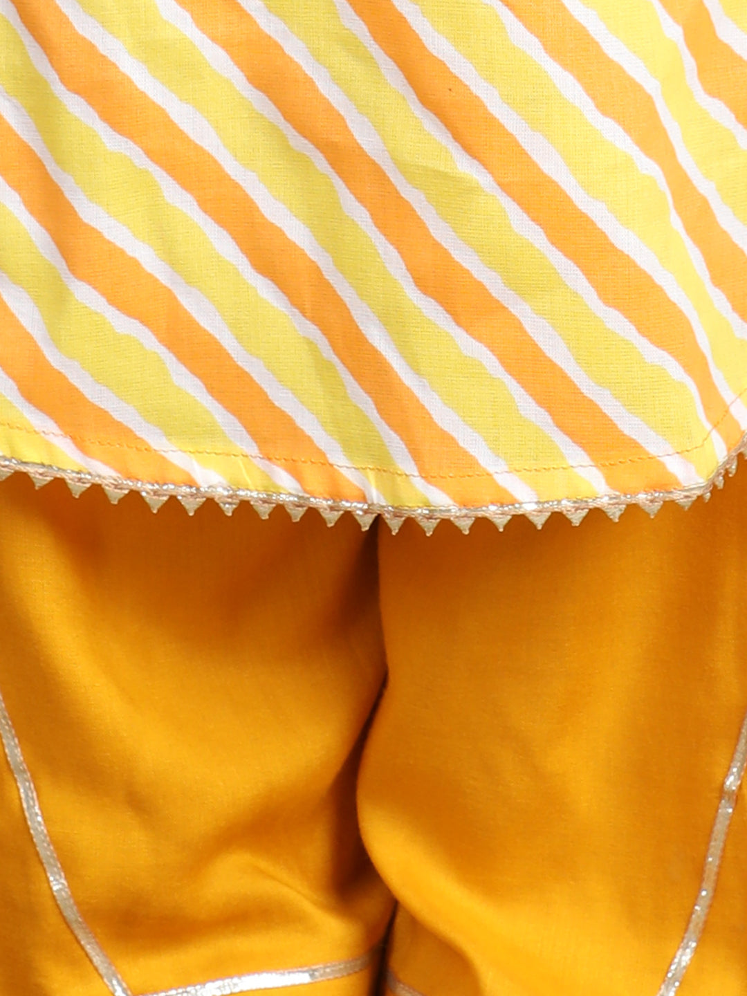 Yellow Lehriya Kurti set