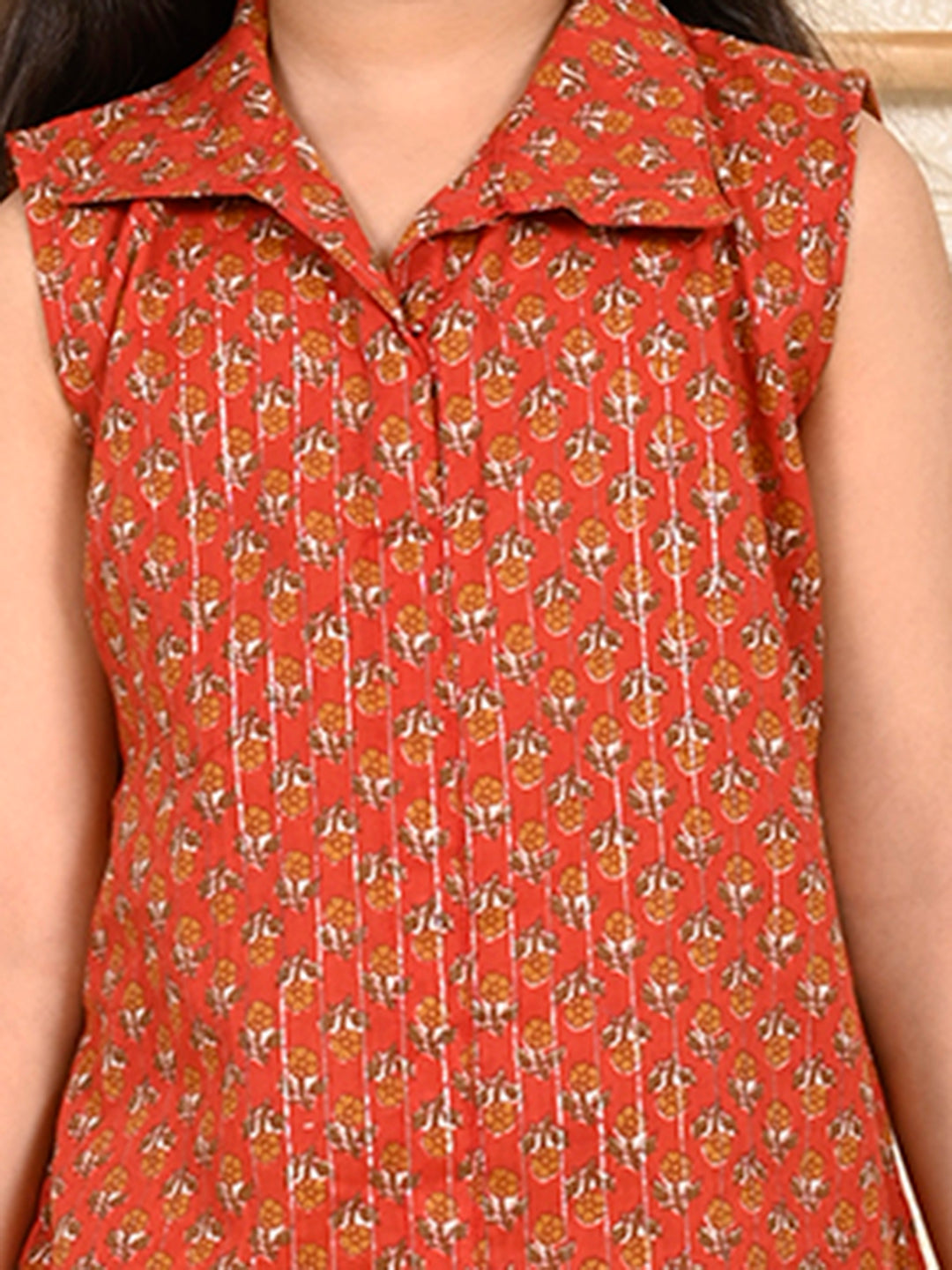 Red Kurti with Yellow Pant