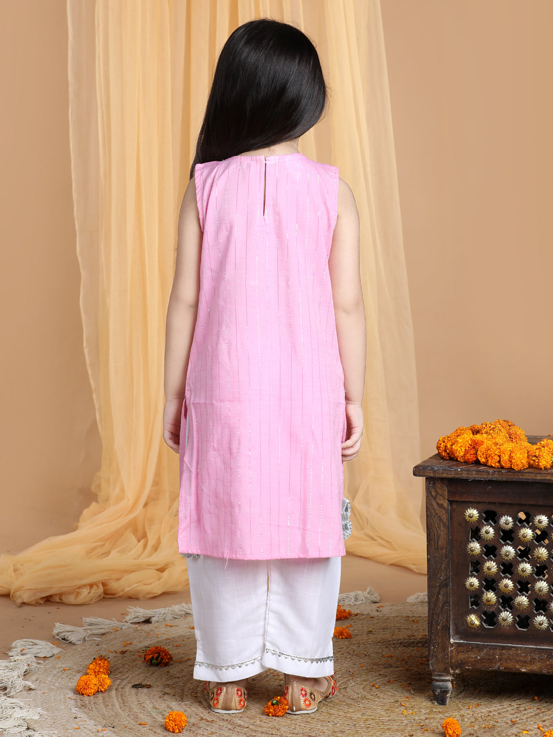 Pink Embroidered Kurti set