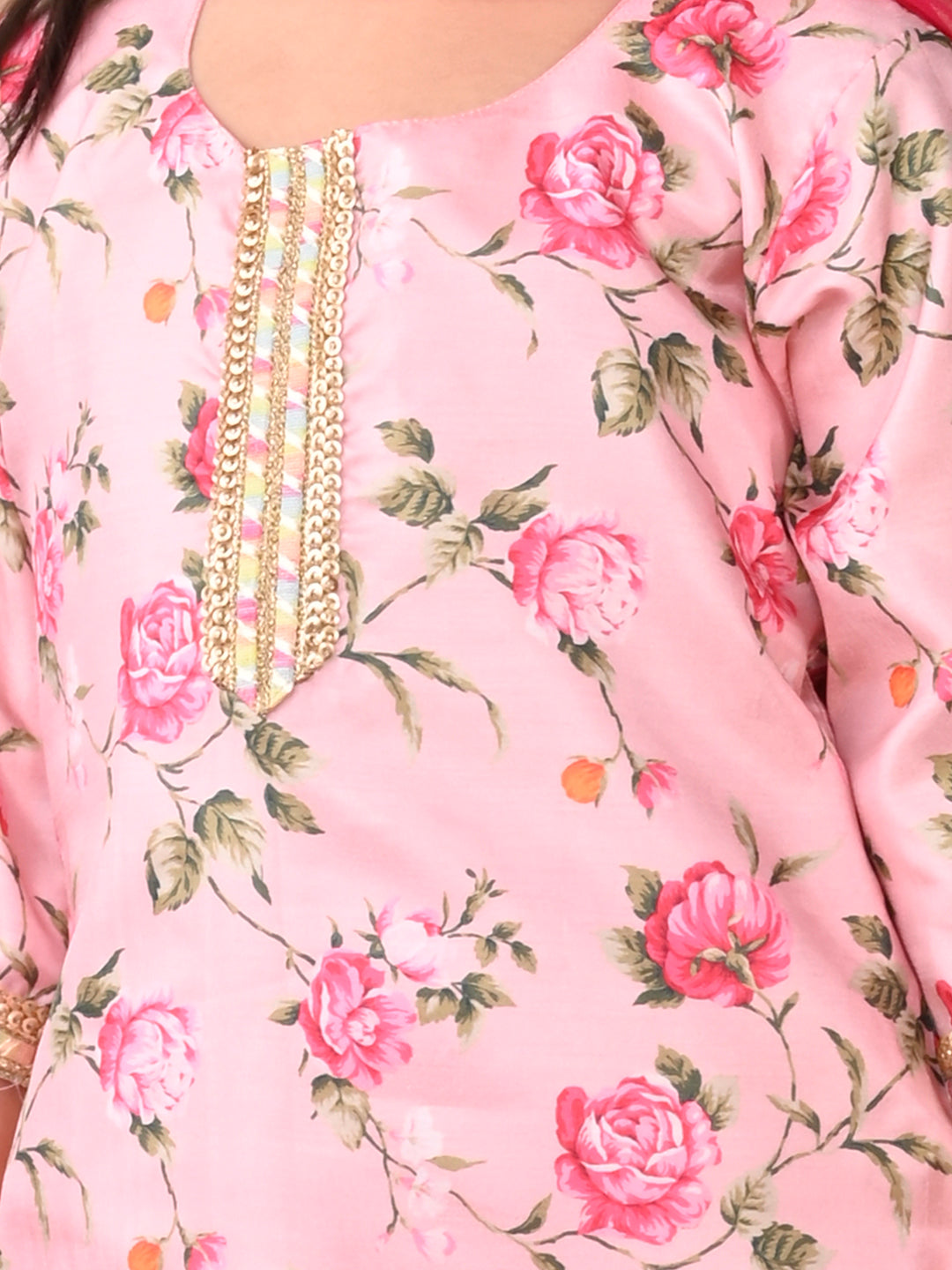 Pink printed Kurti with Sharara and dupatta