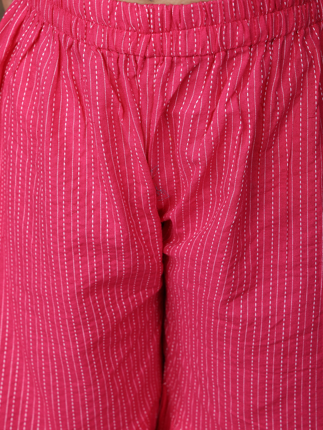 Blue 3/4 sleeves printed Kurti with Pink sharara pant and dupatta