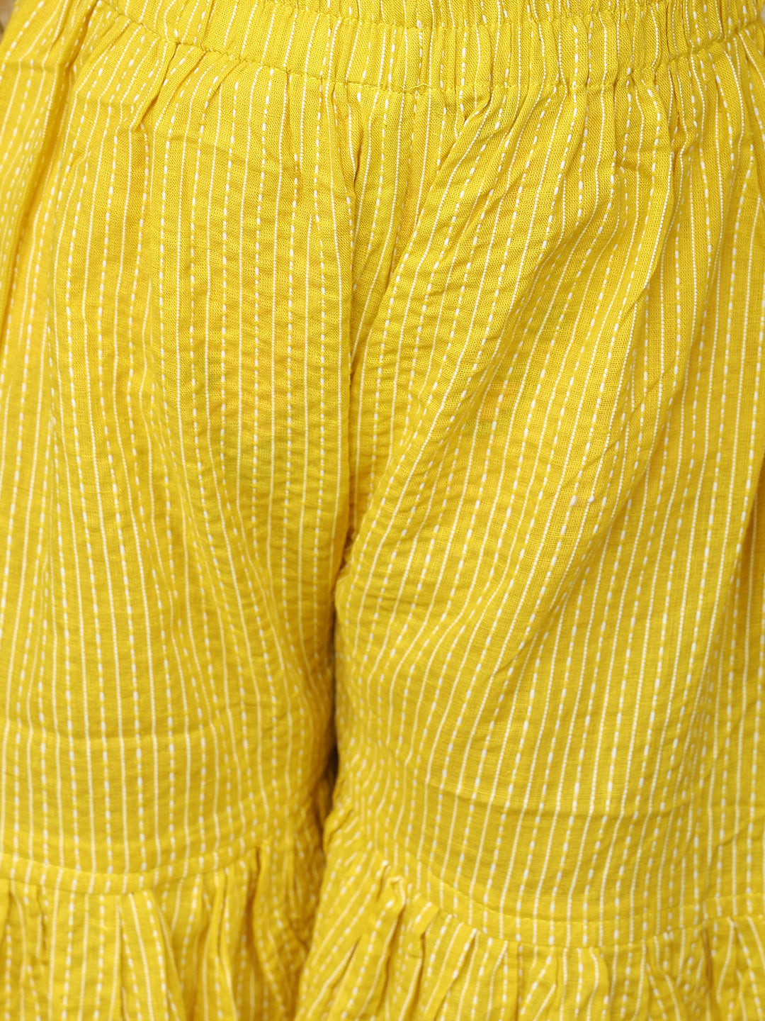 Yellow Kurti with Yellow sharara pant and dupatta