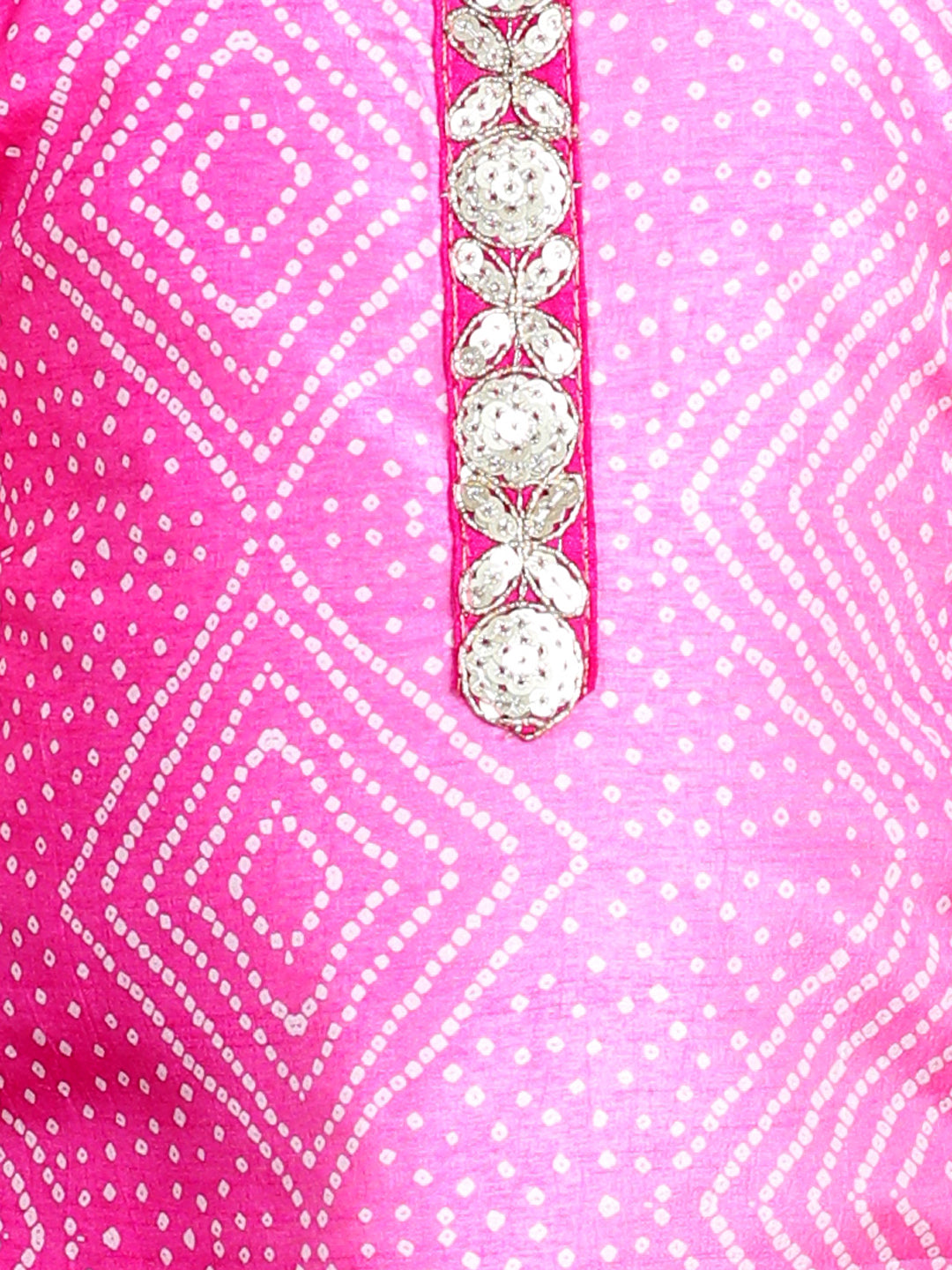 Pink bandej Kurti paried with Sharara pant