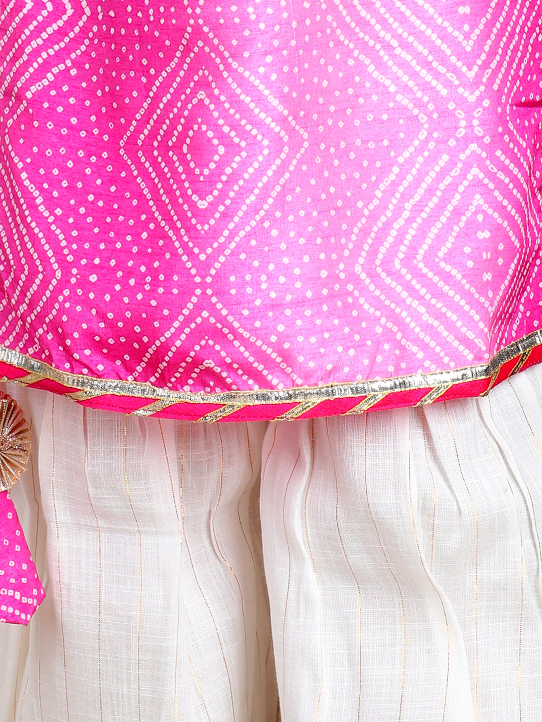 Pink bandej Kurti paried with Sharara pant