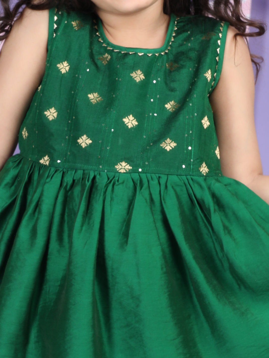 Green sleeveless embroidered Kurti Sharara set