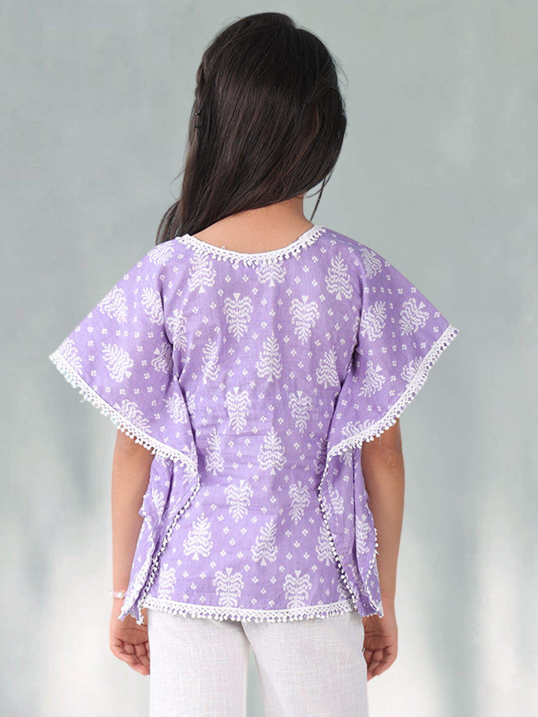 Purple Floral Printed Kaftan