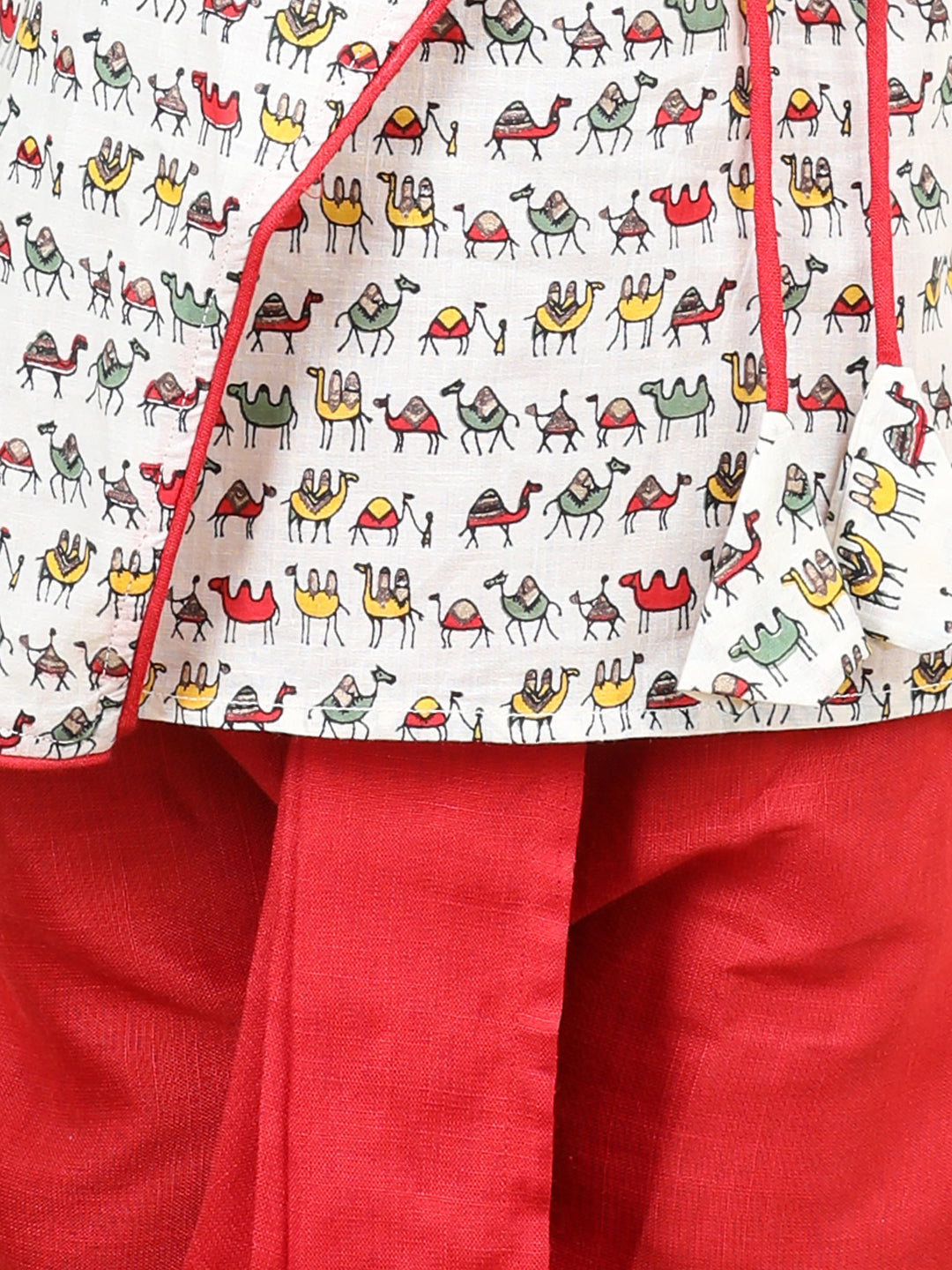 All Over Camel Printed Angrakha Style kurta Dhoti