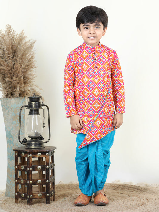 Patola Printed Asymetrical Style kurta Dhoti
