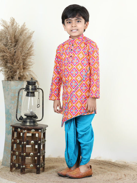 Patola Printed Asymetrical Style kurta Dhoti