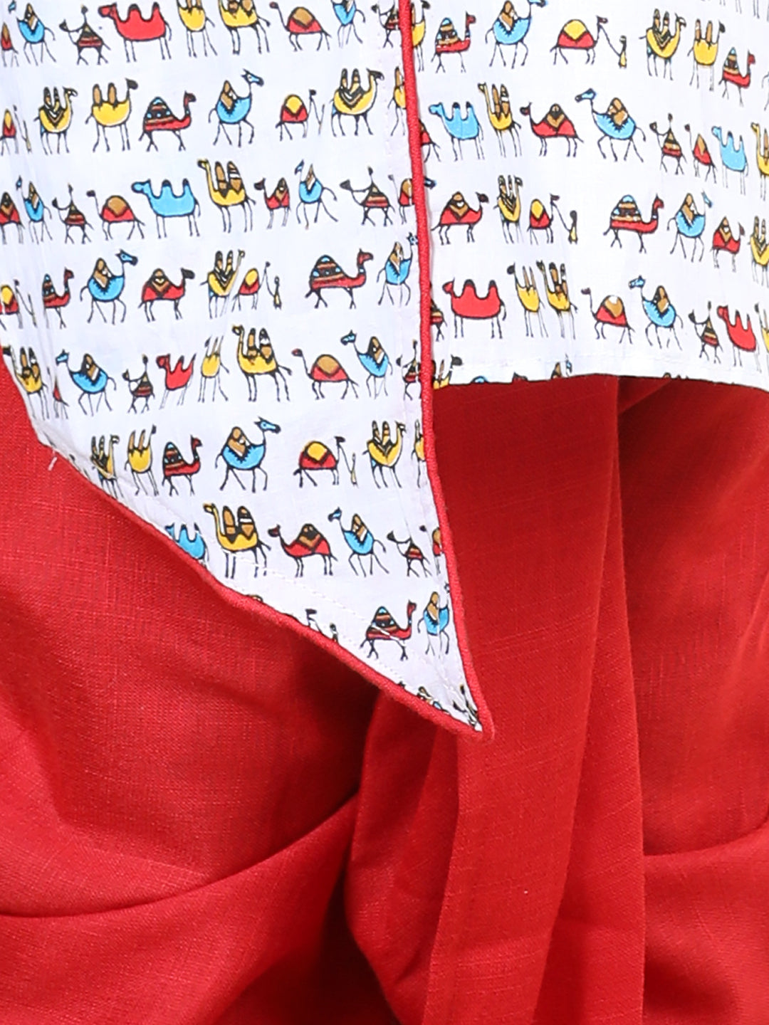 All Over Camel Printed Straight kurta Dhoti