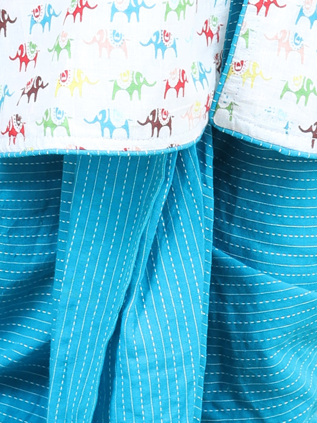 Blue elephant Printed Style Kurta Dhoti