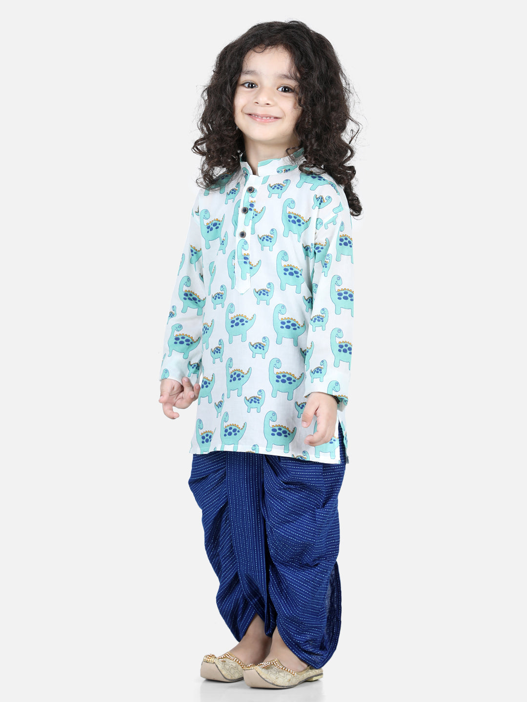 All Over Dinosaur Printed Kurta Dhoti