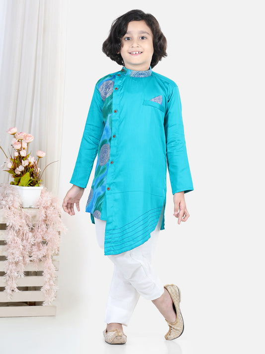 Light Blue Kota Work Detail Kurta Set