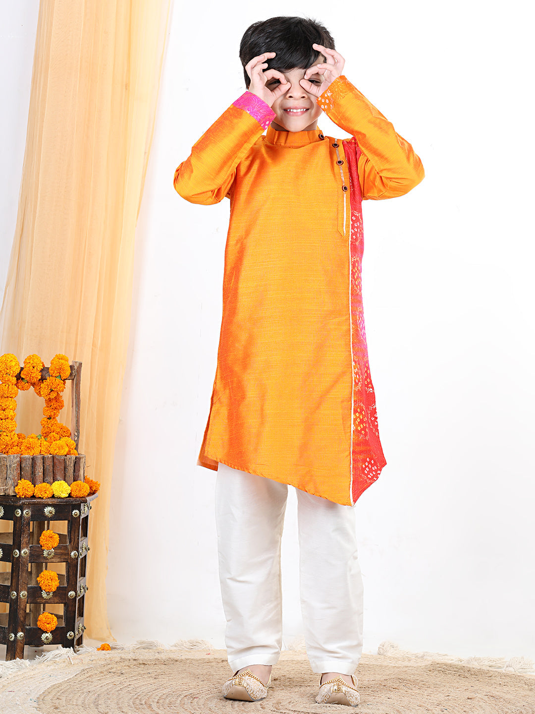 Yellow Kota Work Detail Kurta Set
