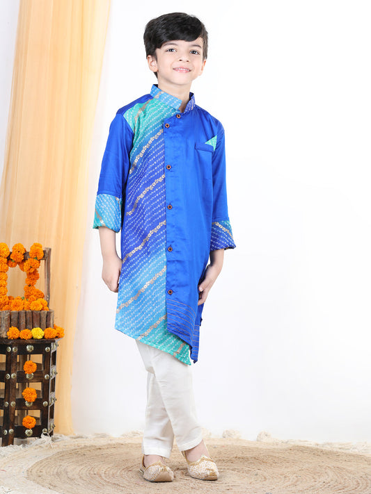 Blue Kota Work Detail Kurta Set