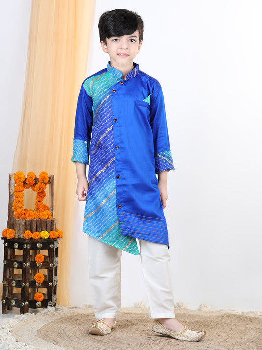 Blue Kota Work Detail Kurta Set
