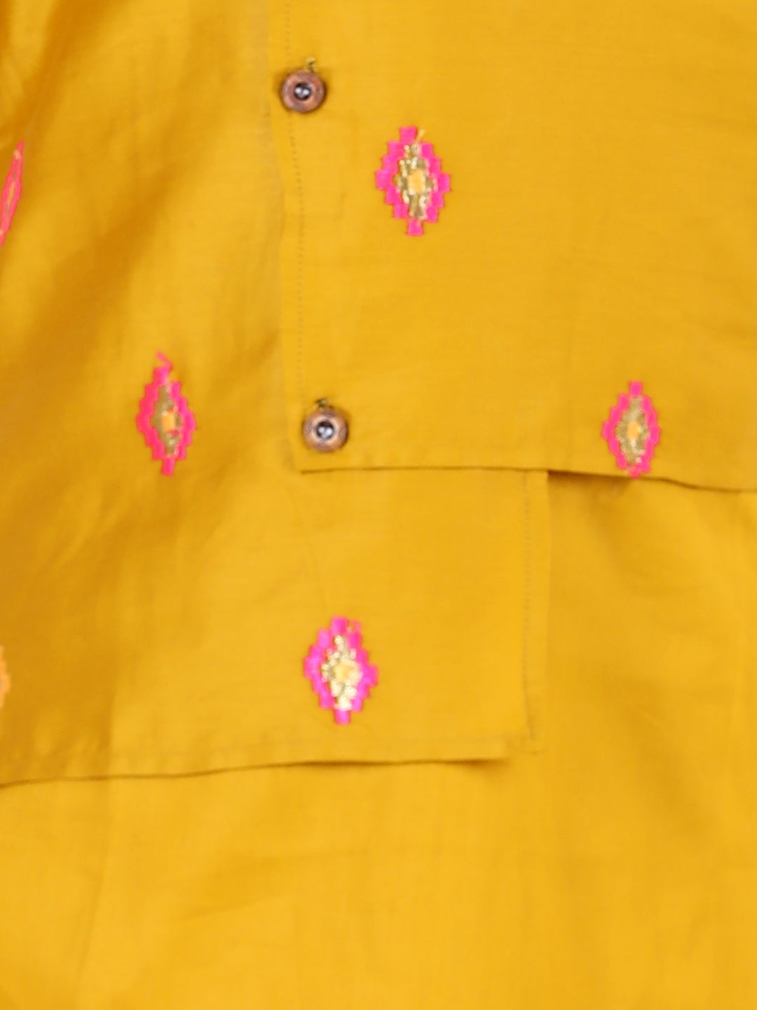 Yellow Kurta with Embroidered attached Jacket Set