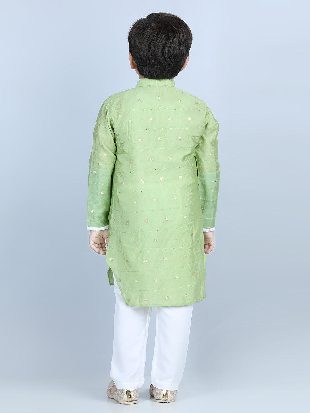 Green Foil Printed Show Pocket Detail Kurta Set