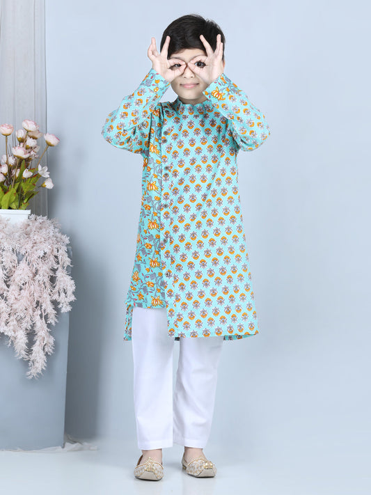 Green Floral Printed Kurta Set