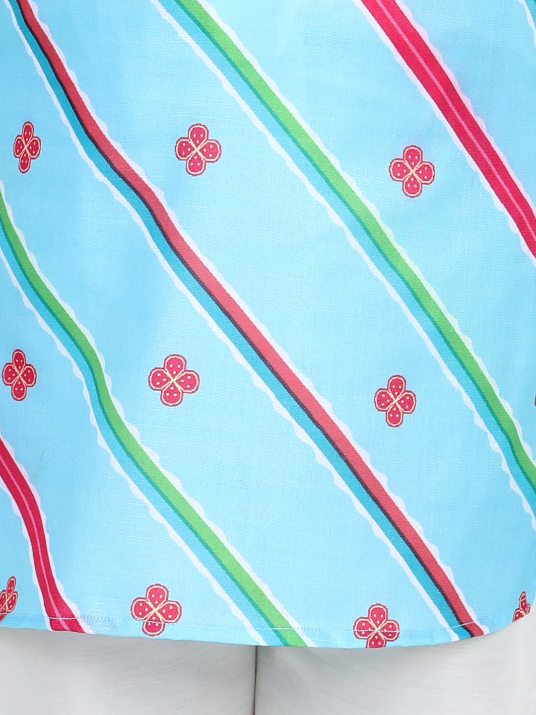 Blue Leheriya Kurta Set