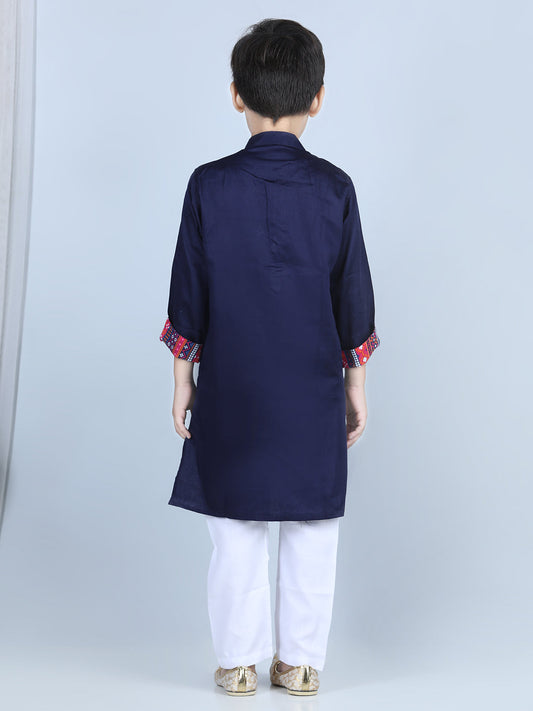 Blue Embroidered Kurta Set