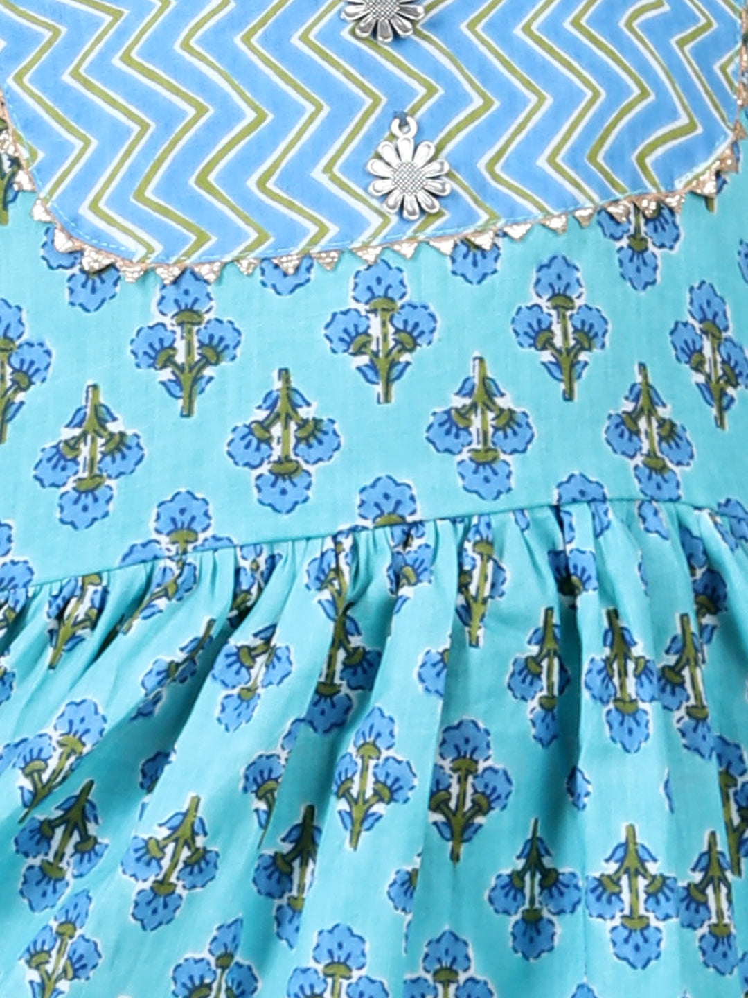 Light Blue cotton printed dress