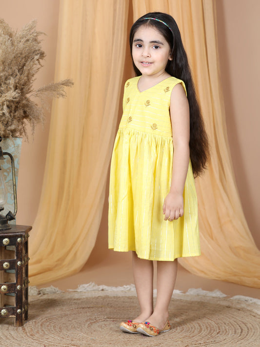 Yellow Lurex embroidered Dress