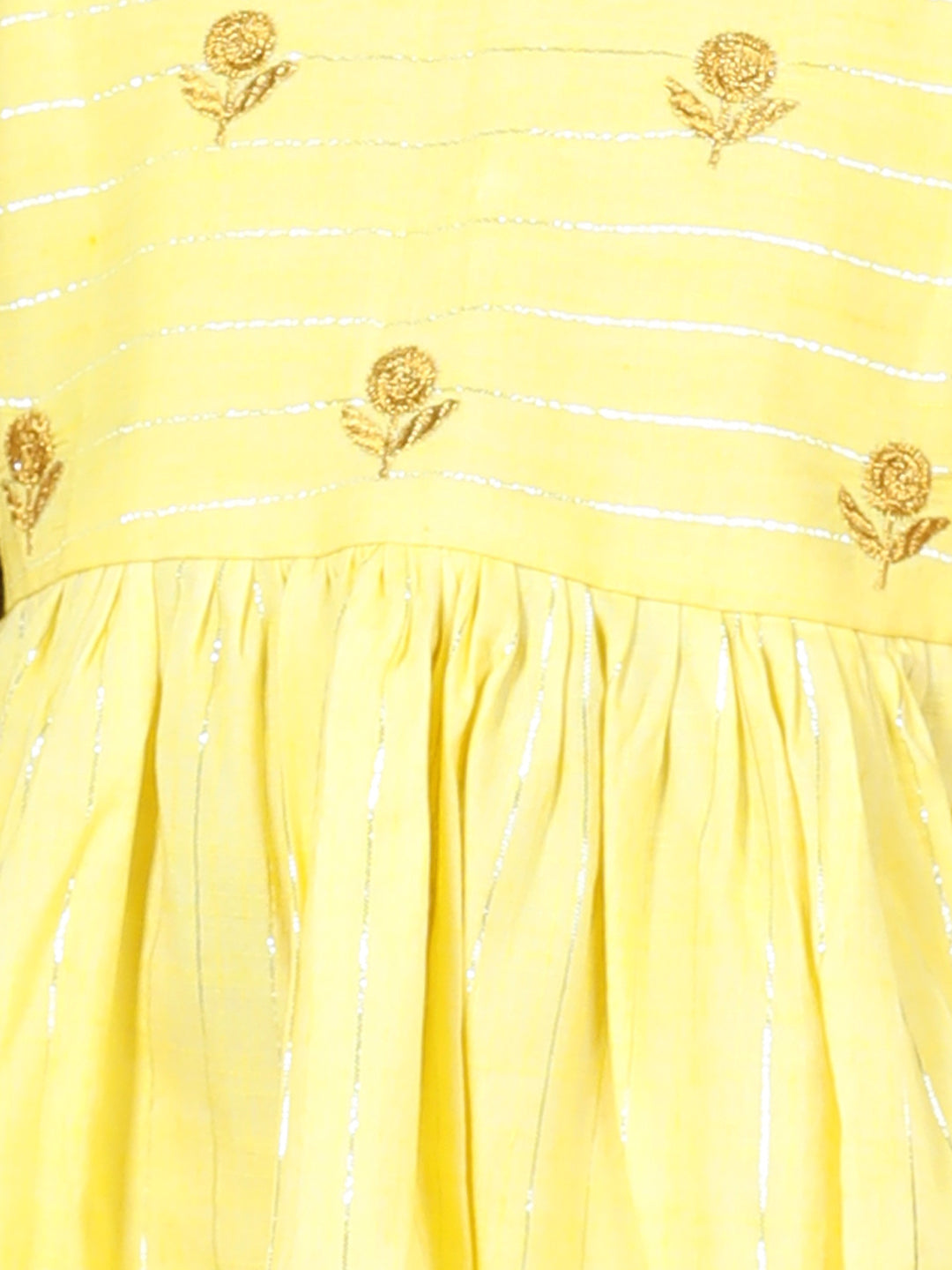 Yellow Lurex embroidered Dress